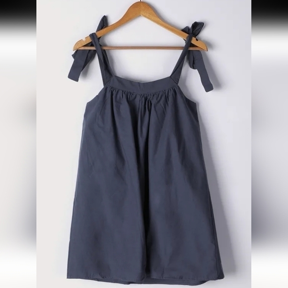 Lulus size Small Absolutely Darling Dark Blue Tie-Strap Mini Dress - Picture 5 of 11